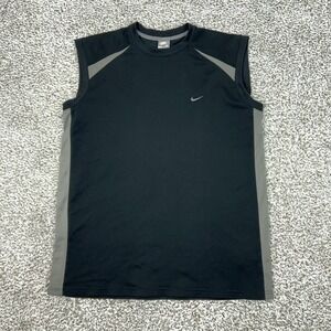 Nike Shirt Mens XL Black Gray Sleeveless Tank Top Athletic Lightweight Gray Tag